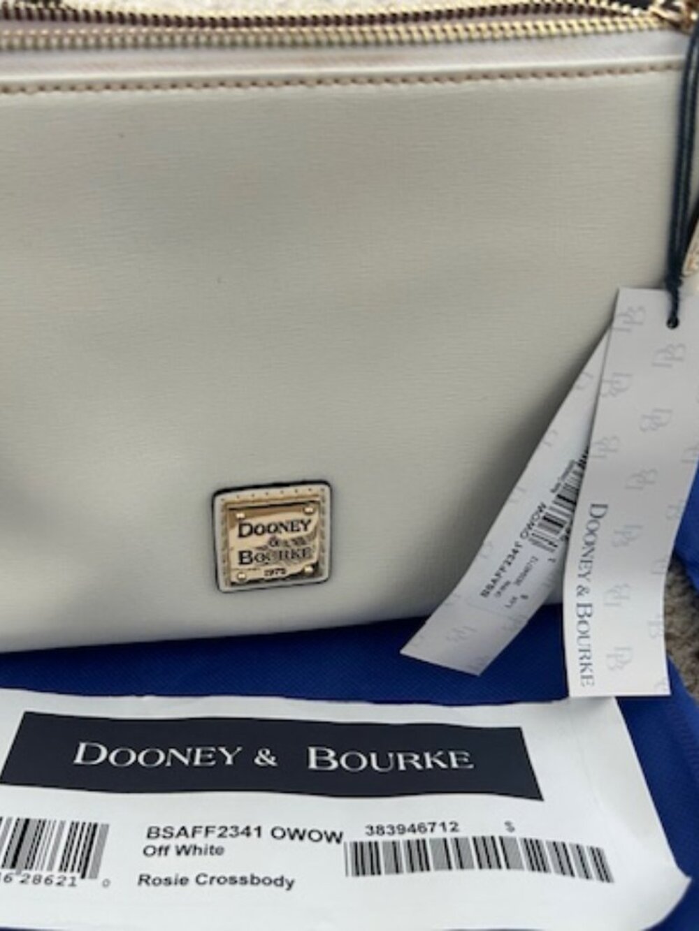 NWT Dooney & Bourke Off-White Crossbody Bag with Gold Accents - Picture 4 of 6